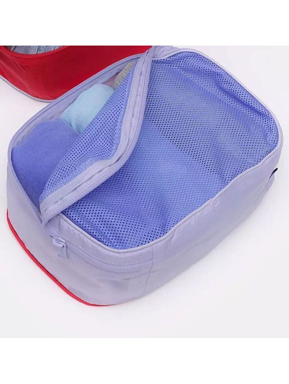 NWOT BUNDLE BAGGU PACKING CUBE BAG (1) VIOLET RED MESH TRAVEL